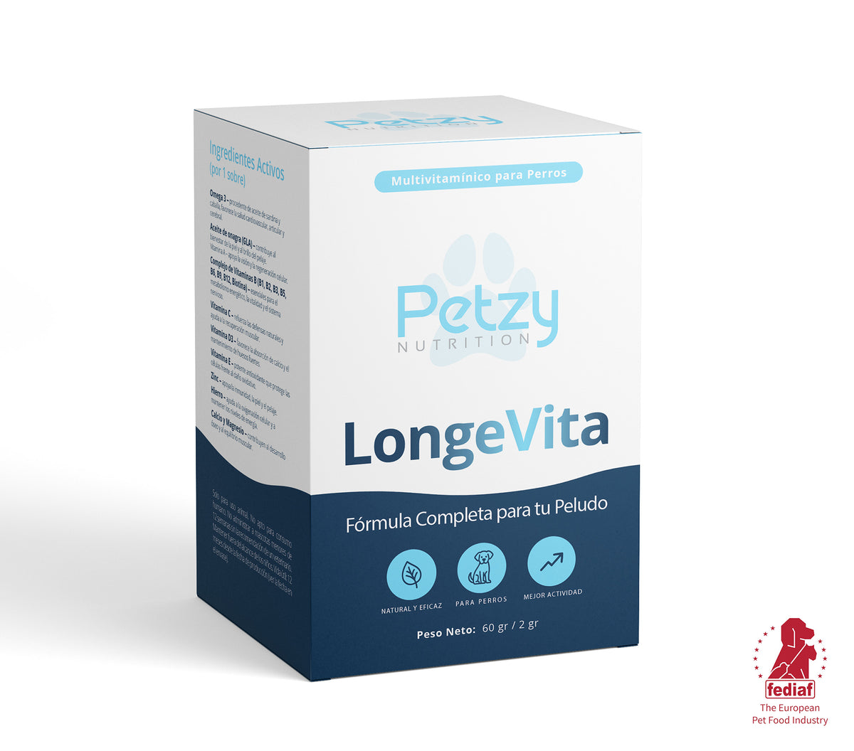 Caja del multivitamínico LongeVita para perros de Petzy