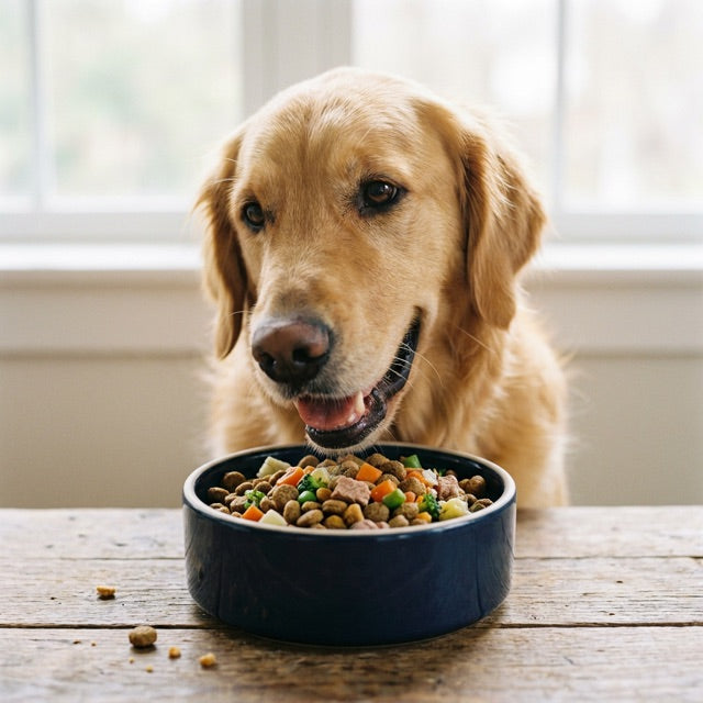 Perro comiendo, mejor absorción de nutrientes